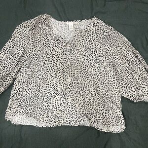 H&M Black and White Leopard Print Top